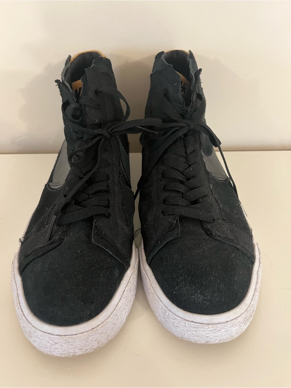 Nike Black Blazer Retro High-Top Sneaker with White Sole Mens 11